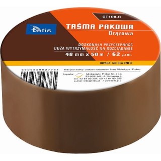 Tetis Taśma pakowa Tetis 48x50 [mm x m] brązowy (GT100-B)