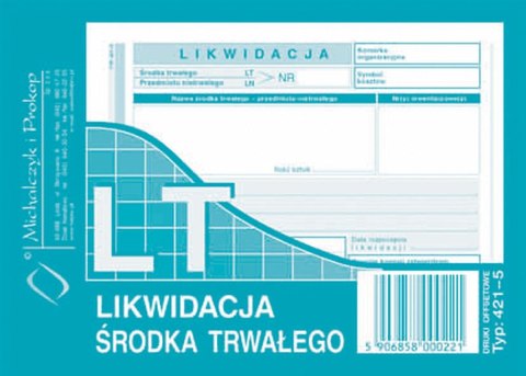 Michalczyk i Prokop Druk offsetowy Michalczyk i Prokop likwidacja środka trwałego A6 40k. (421-5)