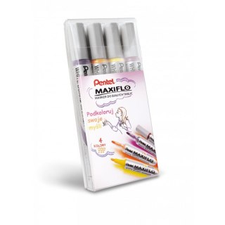 Pentel Marker permanentny Pentel MARKER 4 kolory 6,0mm okrągła końcówka (MWL5SBF-ST4ABCDPL)