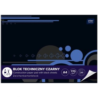 Interdruk Blok techniczny Interdruk A4 czarna 170g 10k (ABLTA4C)