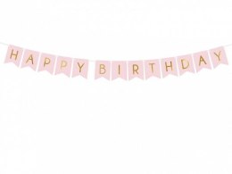 Partydeco Girlanda Baner Happy Birthday, j. różowy, 15 x 175 cm Partydeco (GRL57-081J)