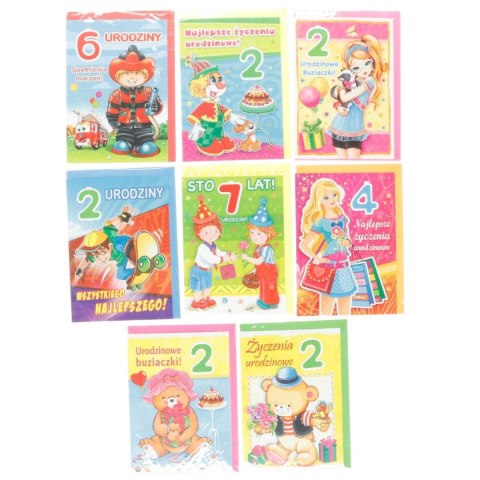 Kartka składana brokat urodziny 7-12 lat dziecięca B6 Kartka składana brokat urodziny 7-12 lat dziecięca B6