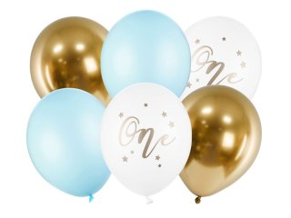 Partydeco Balon gumowy Partydeco One, Pastel Light Blue 6 sztuk mix 300mm (SB14P-307-001J-6)