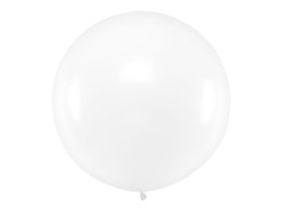 Partydeco Balon gumowy Partydeco okrągły 1m, Pastel White biały 1000mm (OLBO-002)