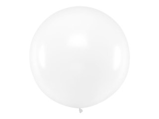 Partydeco Balon gumowy Partydeco okrągły 1m, Pastel White biały 1000mm (OLBO-002)