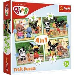 Trefl Puzzle Trefl Wesoły dzień Binga 4w1 el. (34357)