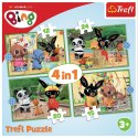 Trefl Puzzle Trefl Wesoły dzień Binga 4w1 el. (34357)