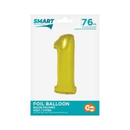 Godan Balon foliowy Godan Smart cyfra 1 złota 76cm (CH-SZLI)