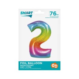 Godan Balon foliowy Godan Smart cyfra 2 tęcza 76cm (CH-STC2)