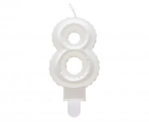 Godan Świeczka urodzinowa Godan cyferka 8, perłowa biała, 7 cm (SF-PBI8) Godan Świeczka urodzinowa Godan cyferka 8, perłowa biała, 7 cm (SF-PBI8)