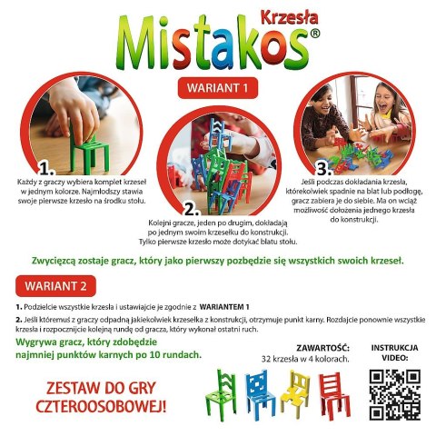 Trefl Gra zręcznościowa Trefl MISTAKOS KRZESŁA 4 OSOBOWE Walka o stołki (02074) Trefl Gra zręcznościowa Trefl MISTAKOS KRZESŁA 4 OSOBOWE Walka o stołki (02074)