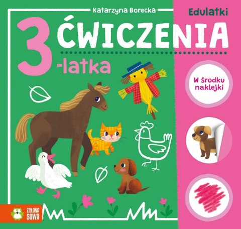 Zielona Sowa Książeczka edukacyjna Zielona Sowa Edulatki. Ćwiczenia 3-latka