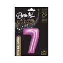 Godan Balon foliowy Godan Beauty&Charm Cyfra 7 satynowy róż 76cm (CH-BSR7)