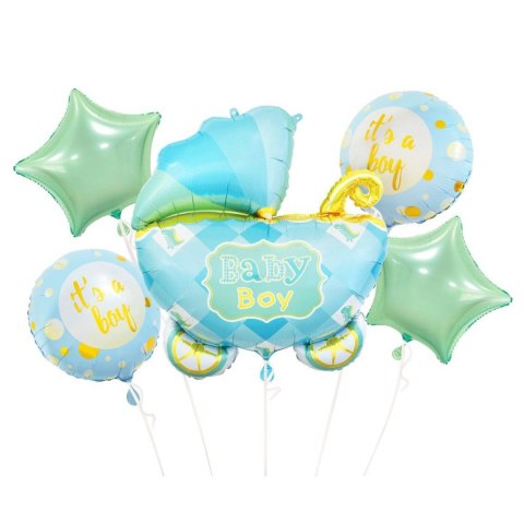 Godan Balon foliowy Godan zestaw 5 szt. wózek niebieski (BZ-HWZN) Godan Balon foliowy Godan zestaw 5 szt. wózek niebieski (BZ-HWZN)
