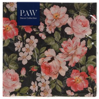 Paw Serwetki Paw Lunch Roses Glory (black) mix bibuła [mm:] 330x330 (SDL127611)