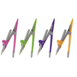Fun&Joy Cyrkiel z ołówkiem 2-elementowy kolorowy mix 4 kolorów w displeju