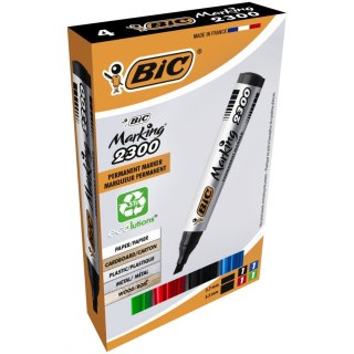 Bic Marker permanentny Bic Marking 2300 komplet 4 szt, mix 3,7-5,5mm ścięta końcówka (8209222)