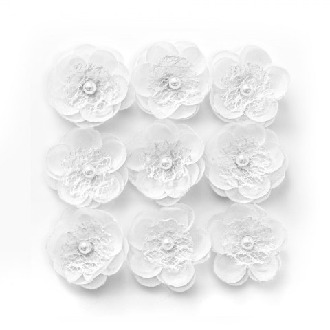 Galeria Papieru Ozdoba materiałowa Galeria Papieru kwiaty samoprzylepne magnolia białe (252019)