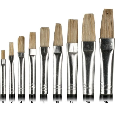 Titanum Komplet pędzli płaskich do farb olejnych 9 szt. nr od 0 do 16 Titanum Komplet pędzli płaskich do farb olejnych 9 szt. nr od 0 do 16