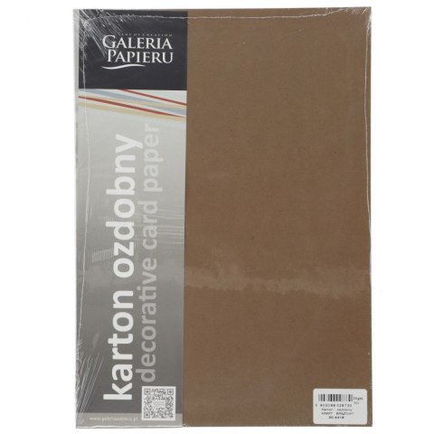 Galeria Papieru Papier ozdobny (wizytówkowy) Galeria Papieru kraft brązowy A4 brązowy 275g (204418)