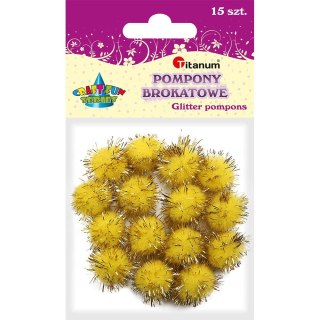 Titanum Pompony Titanum Craft-Fun Series brokatowe żółte 15 szt (338545)