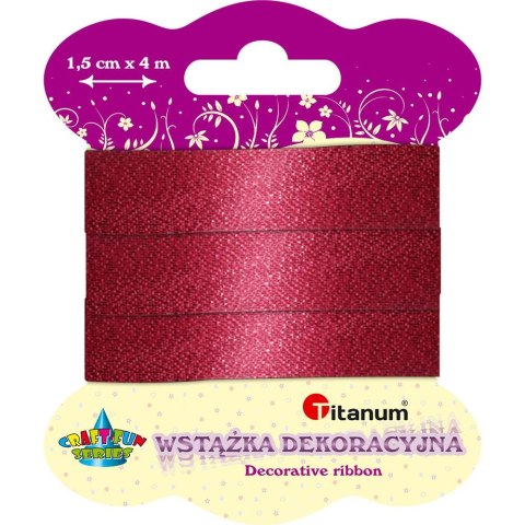 Titanum Wstążka Titanum Craft-Fun Series 15x4 [mm x m] czerwona (344539)