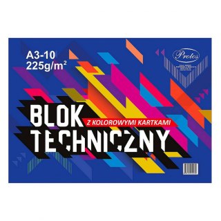 Protos Blok techniczny Protos A3 kolorowy 225g 10k