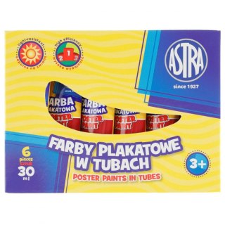 Astra Farby plakatowe Astra kolor: czerwony ciemny 30ml 1 kolor.