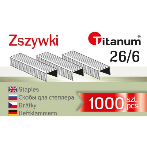 Titanum Zszywki 26/6 Titanum 26/6 1000 szt