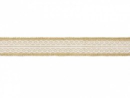 Partydeco Juta Taśma jutowa z białą koronką szerokość ok. 4 cm, długość ok. 5 m Partydeco (TJ4-4)