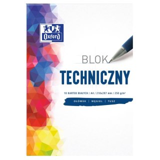 Oxford Blok techniczny Oxford Oxford A4 biały 250g 10k (400093199)