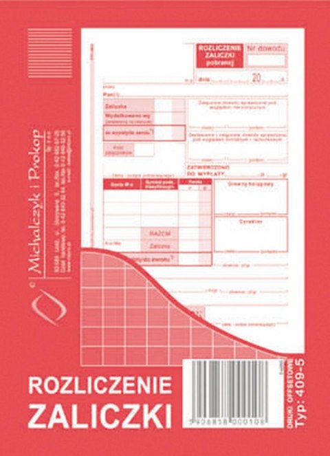 Michalczyk i Prokop Druk offsetowy Michalczyk i Prokop Rozliczenie zaliczki A6 40k. (409-5)