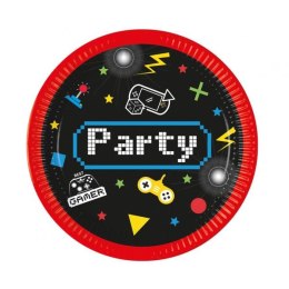 Godan Talerz jednorazowy Godan TALERZ PAPIEROWY Gaming Party śr. 230mm 8 szt (93769)