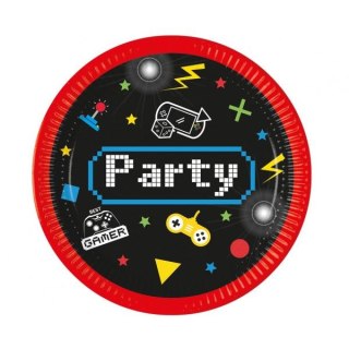 Godan Talerz jednorazowy Godan TALERZ PAPIEROWY Gaming Party papier śr. 230mm 8 szt (93769)