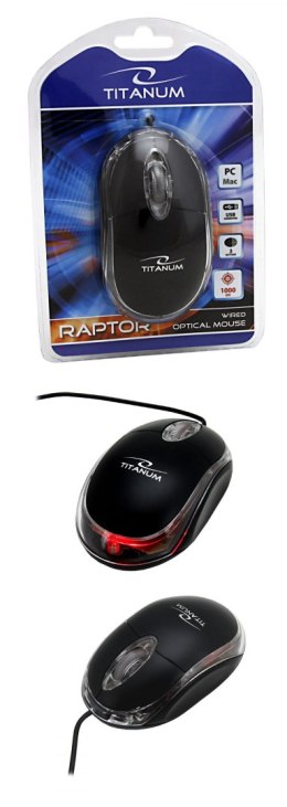 Titanum Mysz raptor 3d czarny Titanum (tm102k)