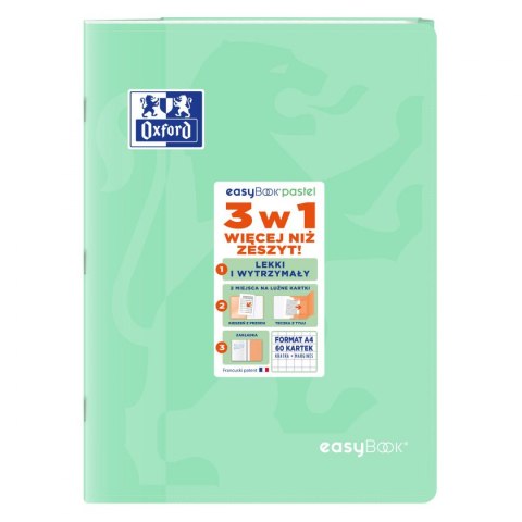 Oxford Zeszyt Oxford EASYBOOK PASTEL A4 60k. 90g krata (400161237)