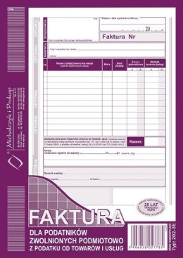 Michalczyk i Prokop Druk offsetowy Faktura dla podatników zwolnionych z podatku VAT A5 80k. Michalczyk i Prokop (202-3E)