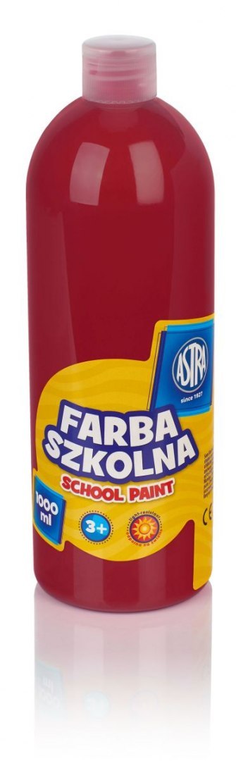 Astra Farby plakatowe Astra szkolne kolor: czerwony ciemny 1000ml 1 kolor.