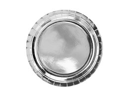Partydeco Talerz jednorazowy Partydeco okrągłe, srebrny śr. 230mm 6 szt (TPP36-018ME)