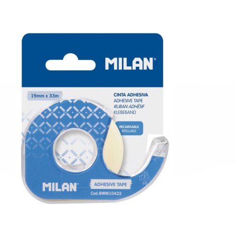 Milan Taśma MILAN samoprzylepna krystaliczna 19 mm x 33 m z dyspenserem na blistrze (BWM10422)