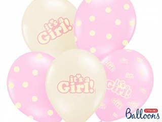 Partydeco Balon gumowy Partydeco Its a Girl, Pastel Mix mix 300mm (SB14P-252-000-6)