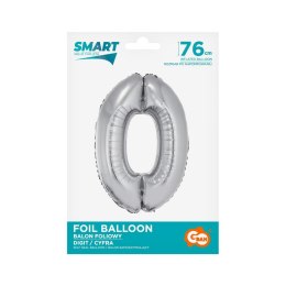 Godan Balon foliowy Godan Smart cyfra 0 srebrna 76cm (CH-SSR0)