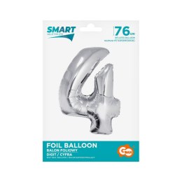 Godan Balon foliowy Godan Smart cyfra 4 srebrna 76cm (CH-SSR4)