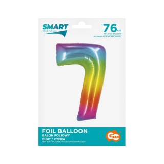 Godan Balon foliowy Godan Smart cyfra 7 tęcza 76cm (CH-STC7)