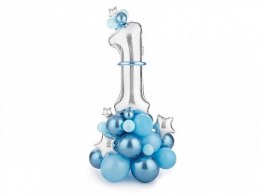 Partydeco Balon gumowy Partydeco Bukiet balonów Cyfra '1', niebieski, 90x140cm (GBN7-1-001)