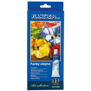 Flamingo Line Farba olejna Flamingo Line kolor: mix 12ml 12 kolor.