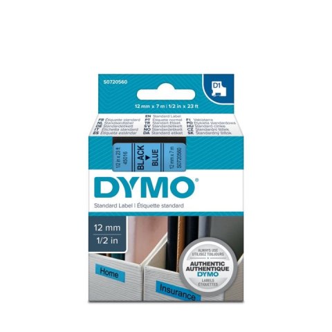 Dymo Taśma Dymo D1 12mm x 7m niebieska/czarny nadruk