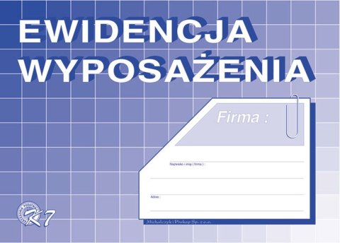 Michalczyk i Prokop Druk offsetowy Michalczyk i Prokop Ewidencja wyposażenia A5, A5 32k. (K-7)