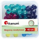 Titanum Magnes pinezki tablicowe 10 mm neodymowe mix śr. 10mm Titanum 40 sztuk