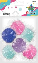 Titanum Pompony Titanum Craft-Fun Series Brokatowane mix 6 szt (20TH1020-19)